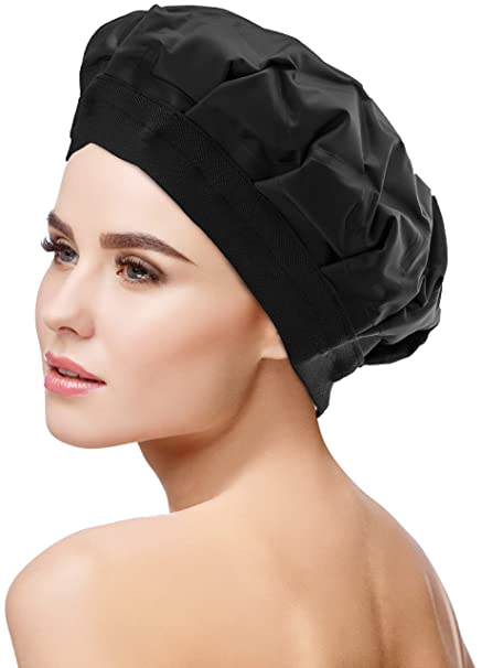 "Black Cordless Heat Cap for Hair Styling and Treatment"