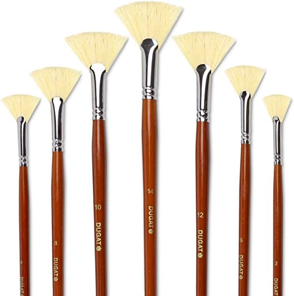DUGATO 7-Piece Artist Fan Paint Brush Set