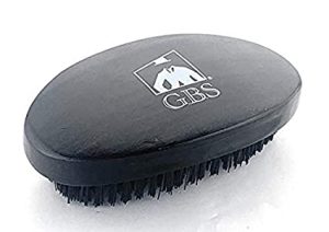 G.B.S Horse Hair Brush: Natural Wooden Dual Bristle, 3" x 5" Oval, Black Wood Finish - Vegan Grooming
