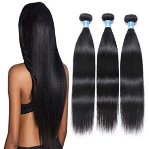 Peruvian Virgin Straight Human Hair 3 Bundles (16" 18" 20")