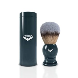 Shave Brush and Case - FREEDOM GROOMING - Classic Shaving Brush and Protective Carrying Case for Men