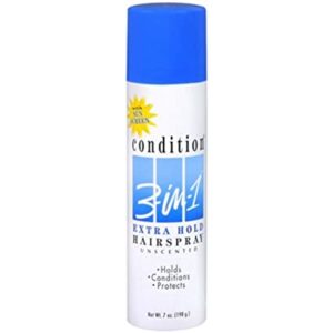 CONDITION 3-In-1 Hairspray Aerosol Extra Hold Unscented 7 oz