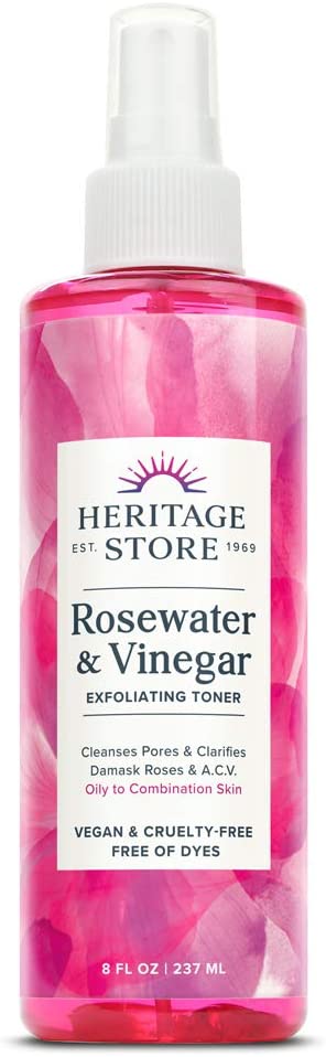 Rosewater Vinegar Exfoliating Toner with Apple Cider (8oz)