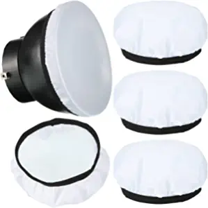 4-Pack 7" White Diffuser Lamp Socks for Speedlite