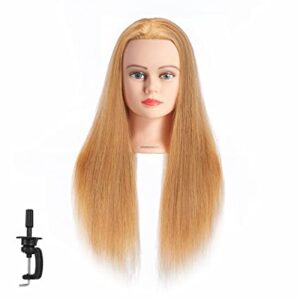 "24-26" Human Hair Mannequin Head for Styling Practice"