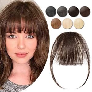 Real Hair Clip-In Bangs - Dark Brown