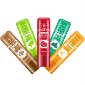 5 PCS Lip Balm: Nourishing, Color Changing, Waterproof, 4 ML