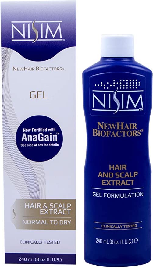 NISIM NewHair BioFactors Hair and Scalp Gel Extract with AnaGain For Normal To Dry Hair - 8 oz Gel Extract for Natural Growth-Cycle