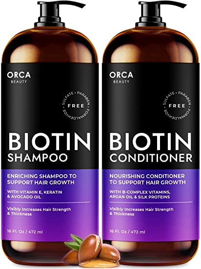 "Biotin Shampoo & Conditioner for Hair Loss and Growth"