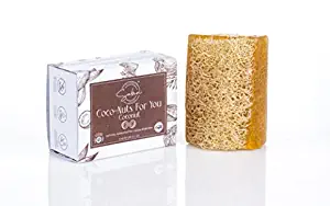 SABUN CO. Coconut Oil Loofah Soap ? Natural Exfoliating Soap Bar for Face & Body Scrub ? Moisturizing Soap for Softer Skin ? Handmade with Coconut Oil