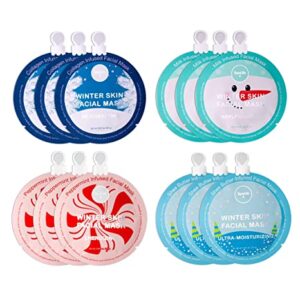 Spalife Winter Skin Facial Mask 12 count w/ 4 Different Infused Ingredients
