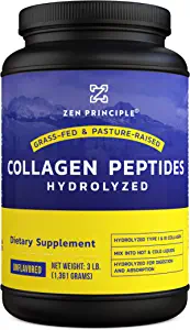 Extra Large Grass-Fed Collagen Peptides 3 lb. Custom Anti-Aging Hydrolyzed Protein Powder for Healthy Hair