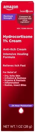 Amazon Basic Care Hydrocortisone 1% Anti-itch Cream, 1oz