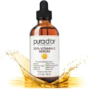 PURA D'OR 20% Vitamin C Serum (4oz) Maximum Strength Formula