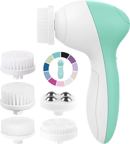 Electric Facial Cleansing Brush Exfoliator Skin Care Set with 7 Heads