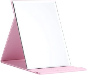 Compact DUcare Pink Folding Vanity Mirror with Stand