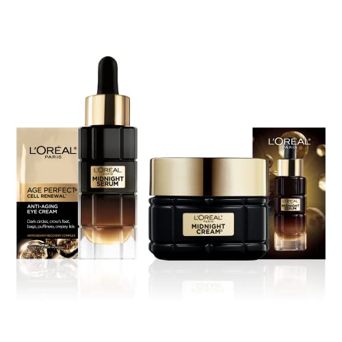 L'Oreal Paris Age Perfect Anti-Aging Midnight Face Serum & Cream Set, 1 oz & 1.7 oz