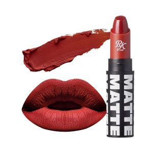 Ruby Kisses Matte Lipstick, Long-Lasting, Highly Pigmented (Vampire Red)