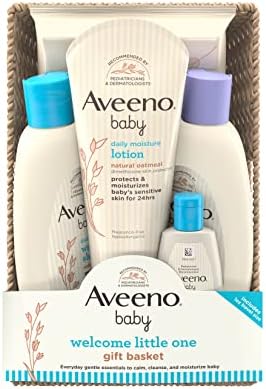 Aveeno Baby Skincare Set Gift Basket, 5-Piece Set