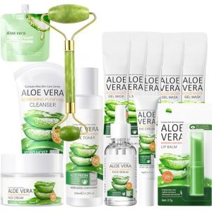 13Pcs Aloe Vera Skin Care Set for Dry Skin, Hydrating Moisturizer