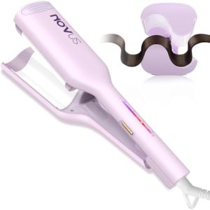 NOVUS 1.25 Inch Curling Iron, Rovy Wave Hair Crimper, Ceramic Waver for Women, 4 Temp Settings, Auto Shut off, Dual Voltage