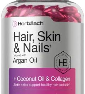 Hair Skin Nails Vitamins | 300 Softgels | Biotin, Collagen