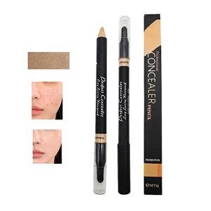 AKARY Dual Sided Concealer Pencil for Face, 2 in 1 Full Range of Concealers Pen Face Concealer Crayon Highlighter Stick, Professional Waterproof Foundation Concealer for Eye Dark Circles, Blackheads, Concealer Pencil with Brush for Men and Women (#3 Ivory