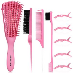 Detangling Brush Set for Curly Hair - Pink, 5 Pieces