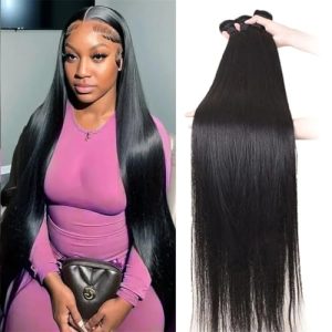100% Unprocessed Brazilian Straight Wave Human Hair Bundle Set - 4 Pieces, 18-24 Inches