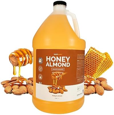 Bark 2 Basics Honey & Almond Dog Shampoo, 1 Gallon | Herbal Blend, Natural Ingredients, Handcrafted, Skin & Coat Care