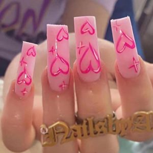 24PCS Nude Acrylic False Nails Set for Women and Girls, Easy to Apply