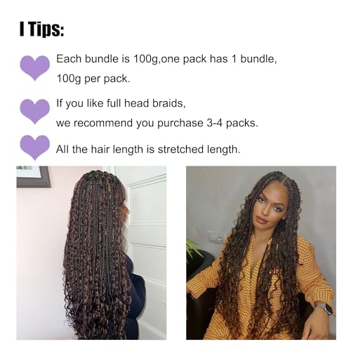 Deep Wave Human Braiding Hair Bulk 100g 18 Inch in Brown Color - Image 4