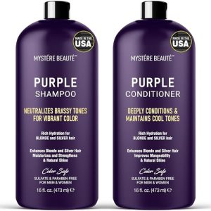 16 oz Purple Shampoo & Conditioner Set for Blonde, Silver, Gray Hair – Sulfate & Paraben Free