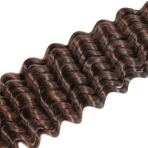 Deep Wave Human Braiding Hair Bulk 100g 18 Inch in Brown Color - Image 5