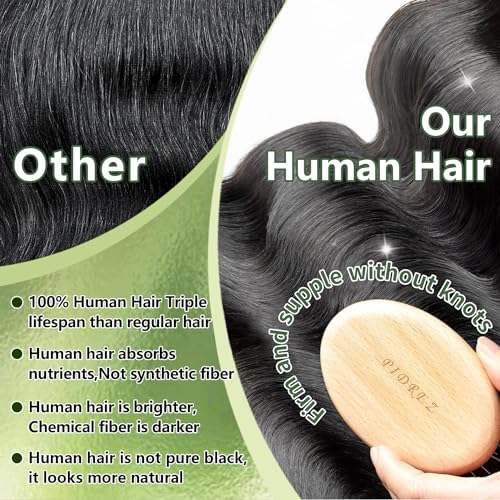 28 Inch Body Wave Lace Front Wig 180 Density HD Human Hair 13x6 Natural Black for Women - Image 3