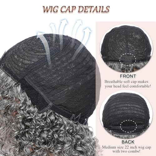 8" HUA Grey Pixie Cut Human Hair Wig for Black Women - Image 6