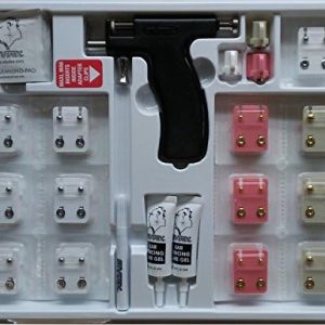 Hypoallergenic Surgical Steel Ear Piercing Gun Kit with 12 Pairs for Safe Use