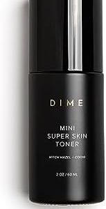 DIME Mini Super Skin Toner, 2 oz Capacity, Alcohol-Free Witch Hazel for All Skin Types