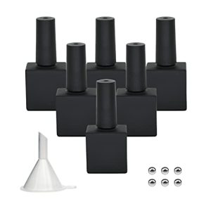 Pack of 6 Refillable 10ML Black Nail Polish Bottles for Easy Use