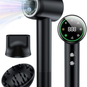 High-Speed Ionic Hair Dryer with Diffuser, 160,000 RPM for Fast Drying