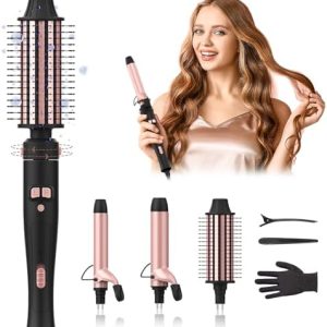 3-in-1 Automatic Rotating Curling Iron Set for Beach Waves and Loose Curls
