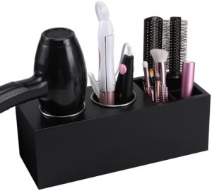 Cedar Wood Wall Mount Holder for Hair Dryer and Curling Iron, Durable Design