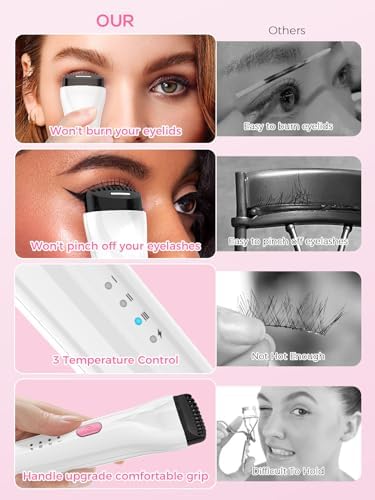 Rechargeable Heated Lash Curler Wand with 3 Heat Settings for Effortless Curling - Image 7