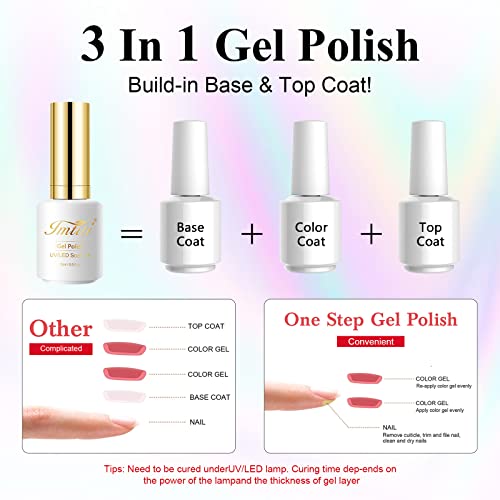 Champagne Gold Glitter Gel Nail Polish 0.5 Fl Oz 3-in-1 Formula for Easy Application - Image 3
