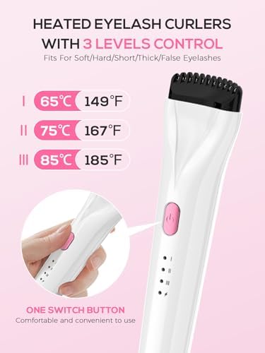 Rechargeable Heated Lash Curler Wand with 3 Heat Settings for Effortless Curling - Image 3
