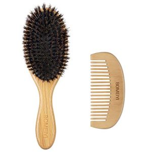 Medium Boar Bristle Hair Brush Set for Fine Hair – Travel Bag Included