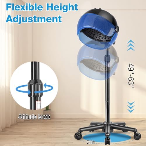 Professional Ionic Hooded Hair Dryer with Timer, HF-1127, 1800W Capacity - Image 2