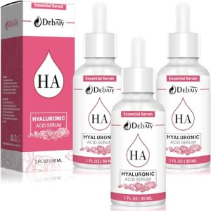 DEBAIY 3 Pack Rose Hyaluronic Acid Serum, 1 fl. oz per bottle, Hydrating Formula