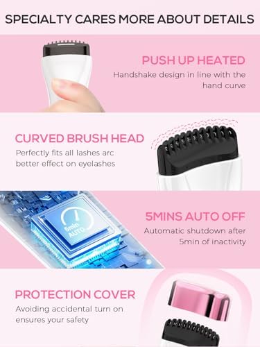 Rechargeable Heated Lash Curler Wand with 3 Heat Settings for Effortless Curling - Image 4