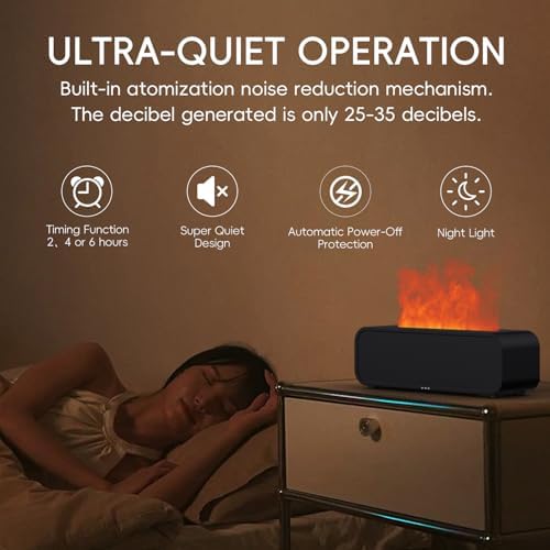 250ml Aromatherapy Diffuser with Flame Sound Effect and Remote Control for Relaxation - Image 4